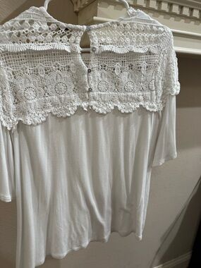Hannah Cream Crochet Lace Peasant Blouse